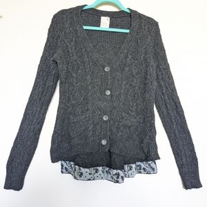 Anthropologie Charcoal Cardigan